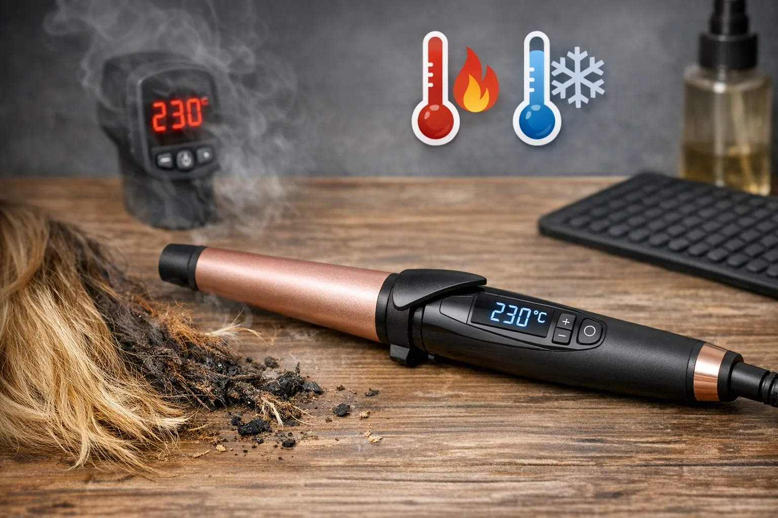 Warum zu hohe Temperaturen dem Haar schaden und wie man sie einstellt